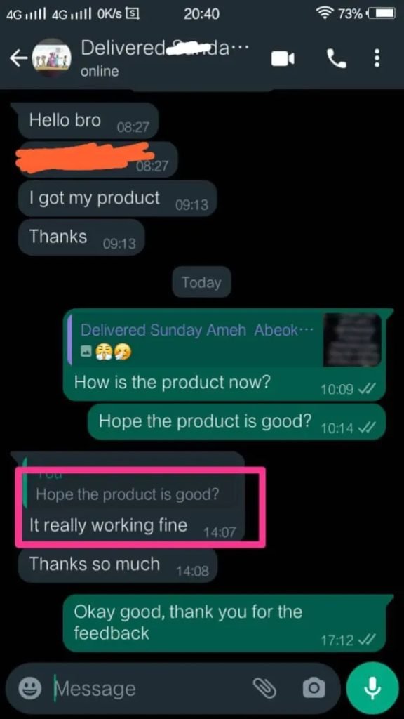 WhatsApp Testimonial